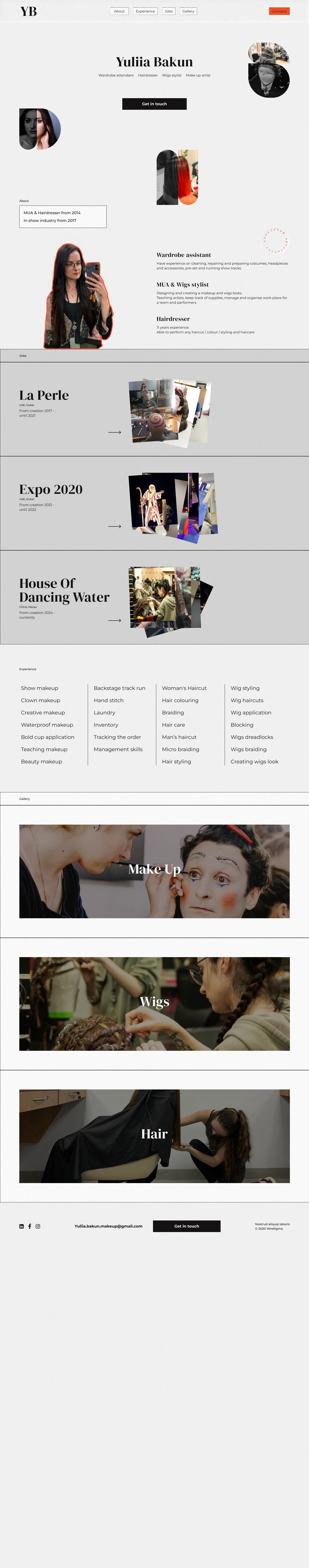 Site portfollio pour makeup artiste