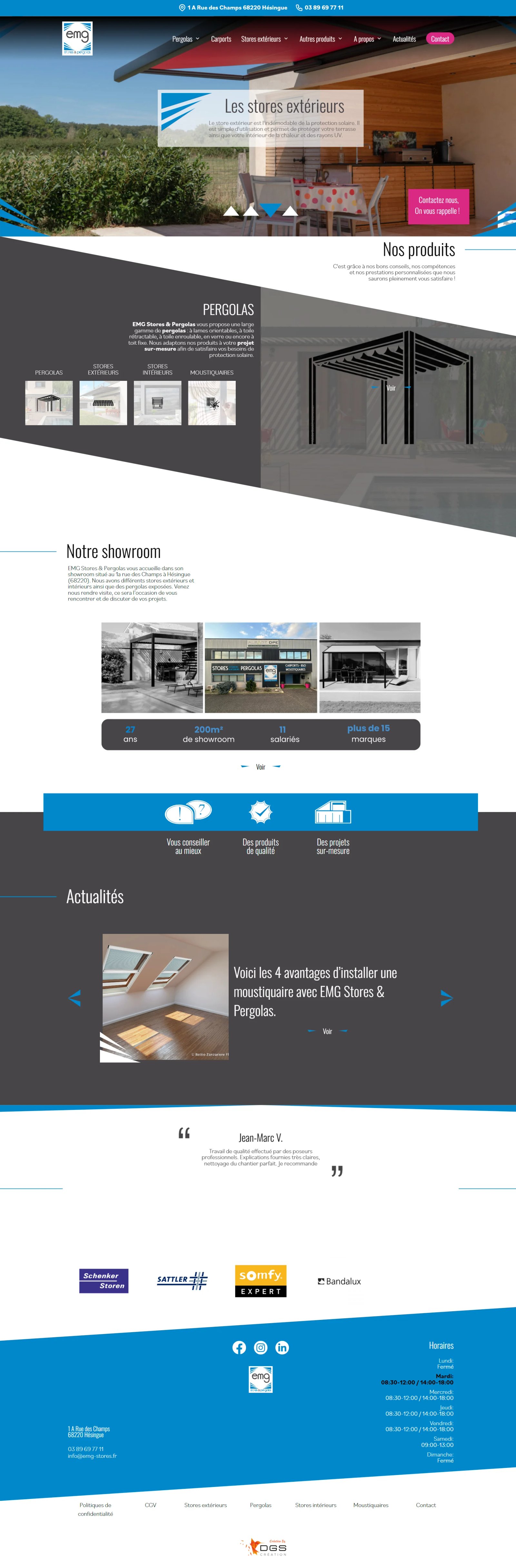 EMG Stores - Vitrine produits professionnels